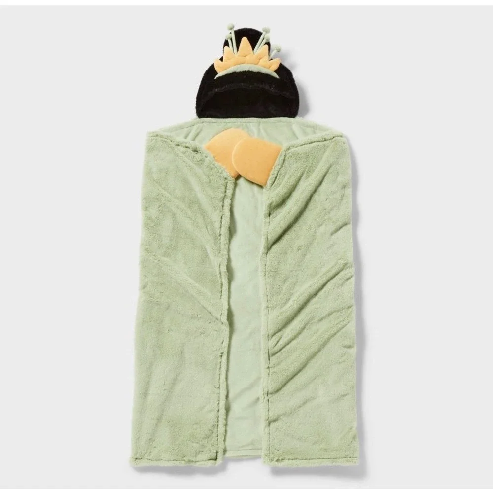 Disney Princess Tiana Hooded Blanket Green‎ Plush Wearable Throw Target NEW